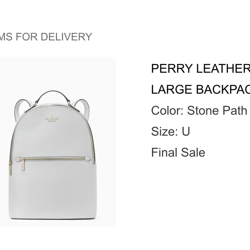 Kate Spade perry leather back pack-Like New used once